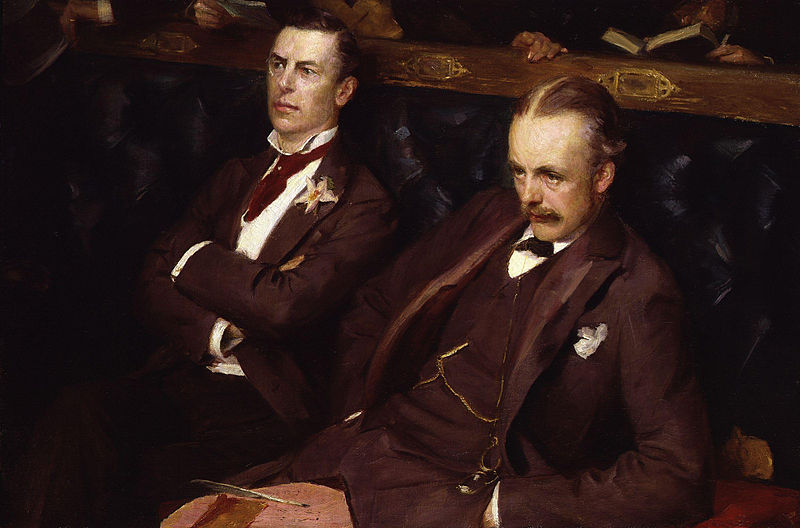 Joseph Chamberlain and Arthur Balfour, 1895, Sydney Prior Hall (1842-1922) National Portrait Gallery London, NPG 5114